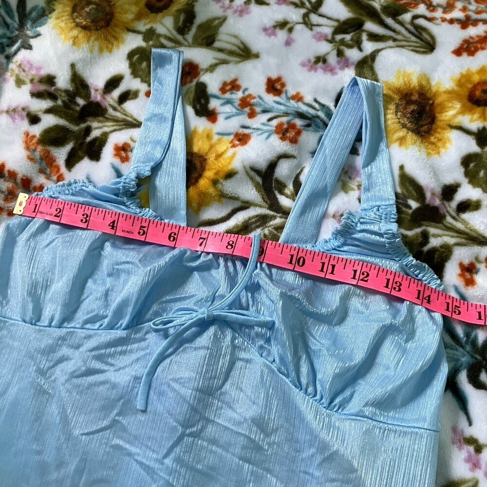 Vintage Slumber Suzy Slip Nightie Nightgown Blue 50s 60s Negligee Lingerie‎ - Picture 5 of 9